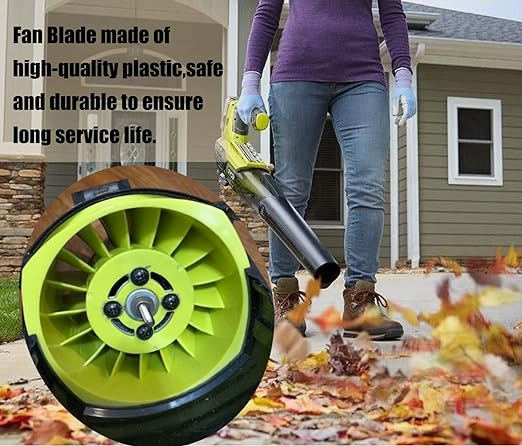 Blower Fan Blade 529437004 for Ryobi 18 Volt Blower Fan P2108 P21081 P21081VN P21081VNM Fits Ryobi Leaf Blower Part 529437004 529437003 529437001(W/Insert Nut)- 2 Pack - LeafyLoom