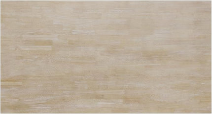 6-Piece Wood Rectangular Dining Table Set with Half Round Legs, 4 Upholstered Chairs and Bench, for Kitchen Living Room, Modern Style, Natural+Beige, 59.1" L x 35.4" W x 29.5" H - LeafyLoom