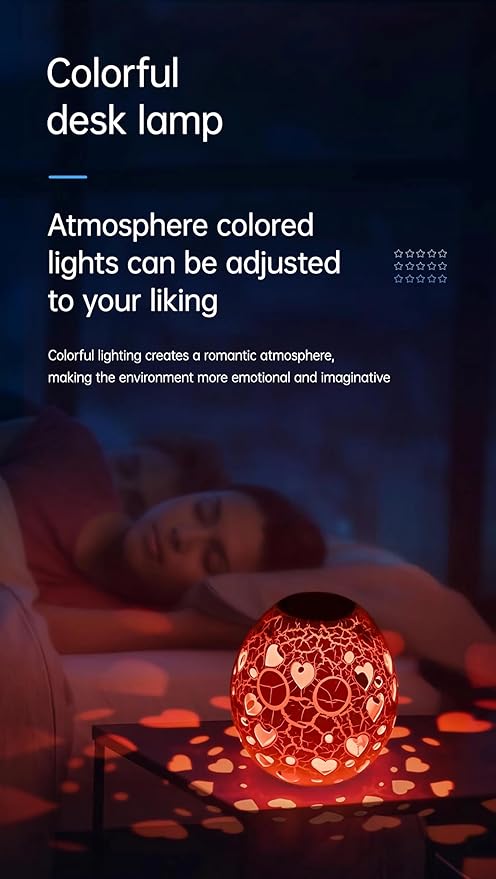 LED Bedside lamp ,Table Lamp for Home Office,RGB 16 Colors,Multiple Lighting Modes Desk Lamps,Atmosphere Lights Suitable for Various Holidays(Moon) - LeafyLoom
