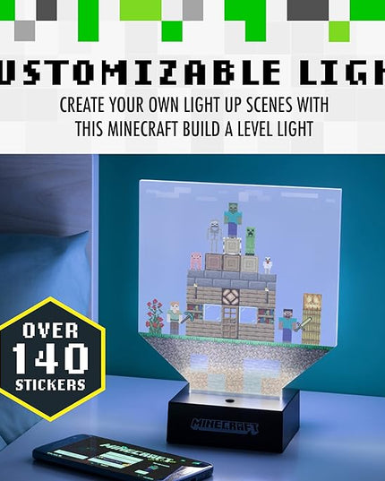 Paladone Minecraft Build a Level Light, Customizable Desk Lamp with Over 140, Stickers - LeafyLoom
