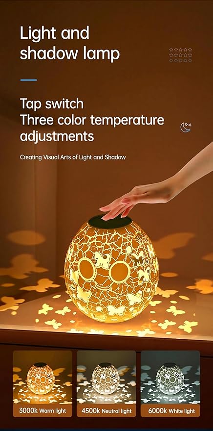 LED Bedside lamp ,Table Lamp for Home Office,RGB 16 Colors,Multiple Lighting Modes Desk Lamps,Atmosphere Lights Suitable for Various Holidays(Moon) - LeafyLoom