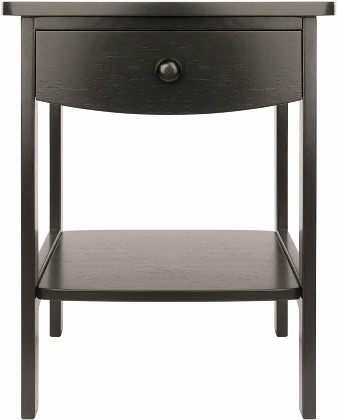Winsome Basics Solid Wood End Table Nightstand - LeafyLoom