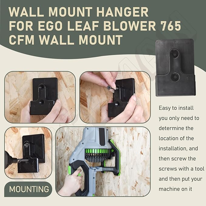 DECKMAN Wall Mount Hanger for Ego Leaf Blower 765 CFM Wall Mount, LB7654 Leaf Blower, Hook/Holder Say Goodbye to Clutter and Hello to an Organized Space Fits Garage or Shed Organization - LeafyLoom