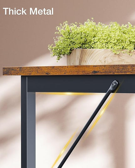 ODK Computer Desk Large Office Desk, 63 Inch Writing Desk with Storage, Modern PC Desk Work Table with Headphone Hook for Home Office, Spliced Tabletop, Rustic Brown - LeafyLoom