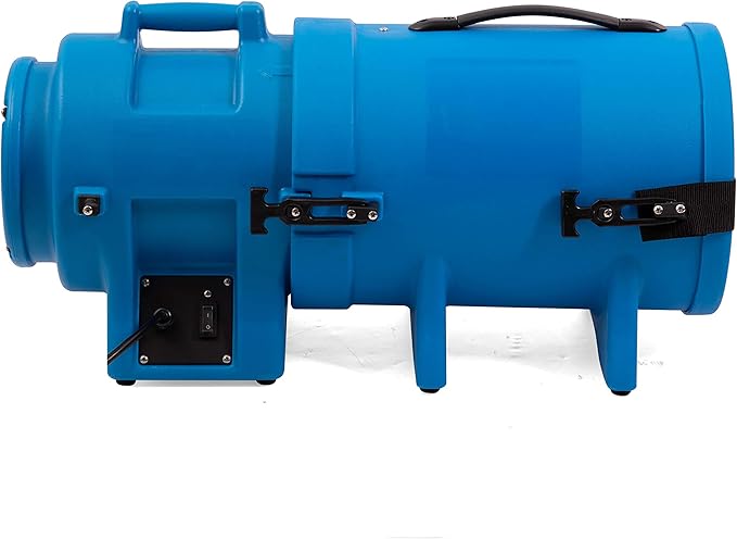 MOUNTO 8inch 1/3hp High Pressure Axial Blower Fan for Ventilation w/ 25ft hoses and canister - LeafyLoom