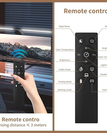 LED Desk Lamp for Home Office, Gooseneck Desk Light Architect Clip on office Lamp with 10 Dimmable 7 Modes, 24W Sensor Auto Dimming Table Lights for Desk, Adapter Included - LeafyLoom