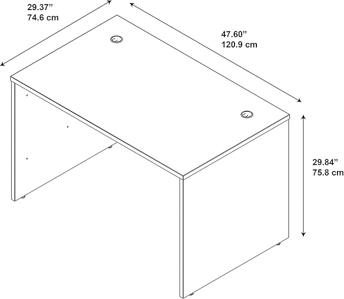 Bush Business Furniture Series C Shell Desk, 48W x 30D, Mocha Cherry - LeafyLoom