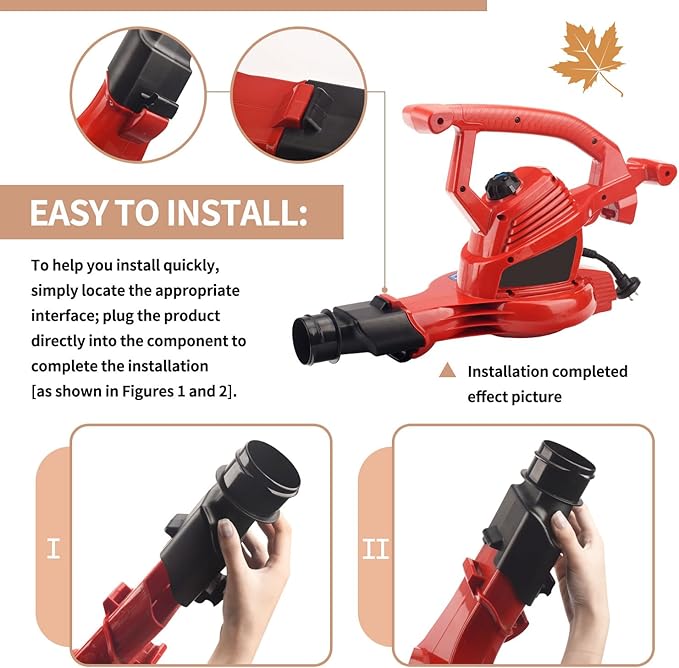 Blower Flat Nozzle Vacuum Tubes, Car Drying Nozzle Compatible with Toro Leaf Blower, Leaf Blower Flat Nozzle for 51619 51502 Leaf Collection Blower Bag - LeafyLoom