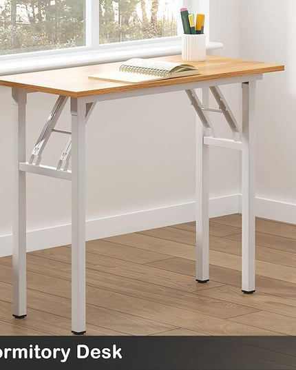 Need Small Desk 31 1/2" No Assembly Foldable Writing Table,Sturdy and Heavy Duty Folding Computer Desks for Small Space/Home Office/Dormitory AC5BW(80 * 40) - LeafyLoom