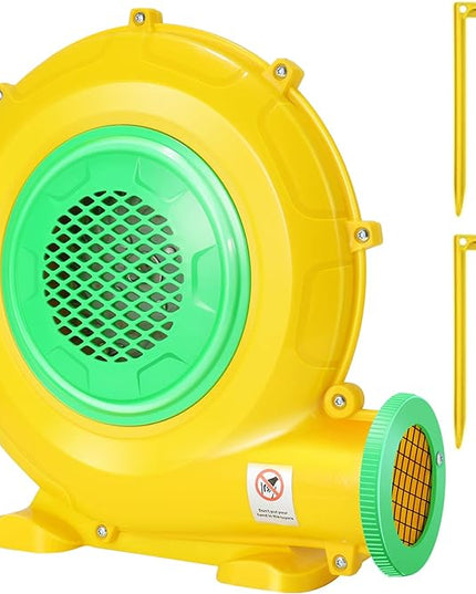 Bounce House Blower, 370W 0.5HP Commercial Air Blower with Double-sided Fan Blade Design, Strong Wind and Great Heat Dissipation Properties for Small Bouncy Castle, Jump Slides, Inflatable Arch - LeafyLoom