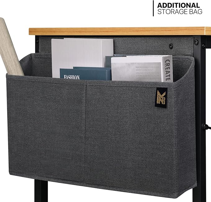 MoNiBloom Computer Desk, Modern Simple Style Laptop Table for Reading Writing Livingroom Bedroom - Light Walnut - LeafyLoom
