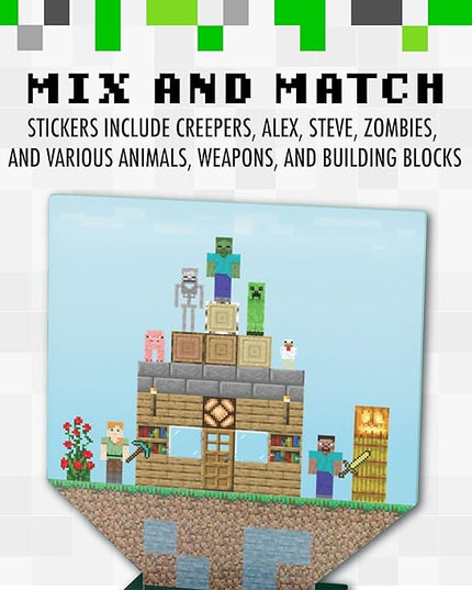 Paladone Minecraft Build a Level Light, Customizable Desk Lamp with Over 140, Stickers - LeafyLoom