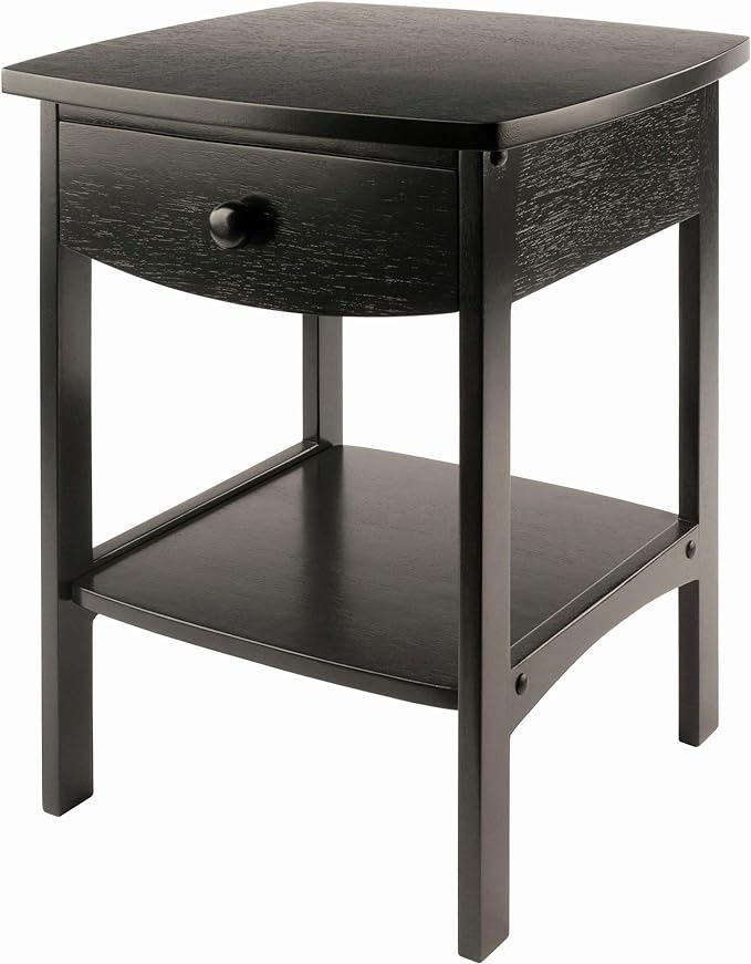 Winsome Basics Solid Wood End Table Nightstand - LeafyLoom