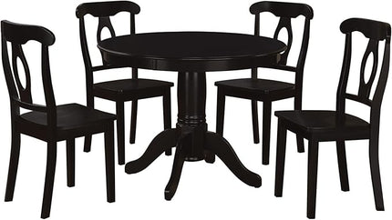 DOREL Living Aubrey 5 piece Traditional Height Pedestal Dining Set - LeafyLoom