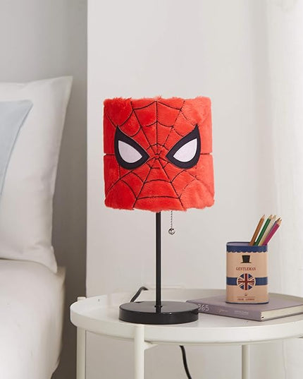 Idea Nuova Marvel Spiderman Plush Shade Stick Table Lamp, Red - LeafyLoom