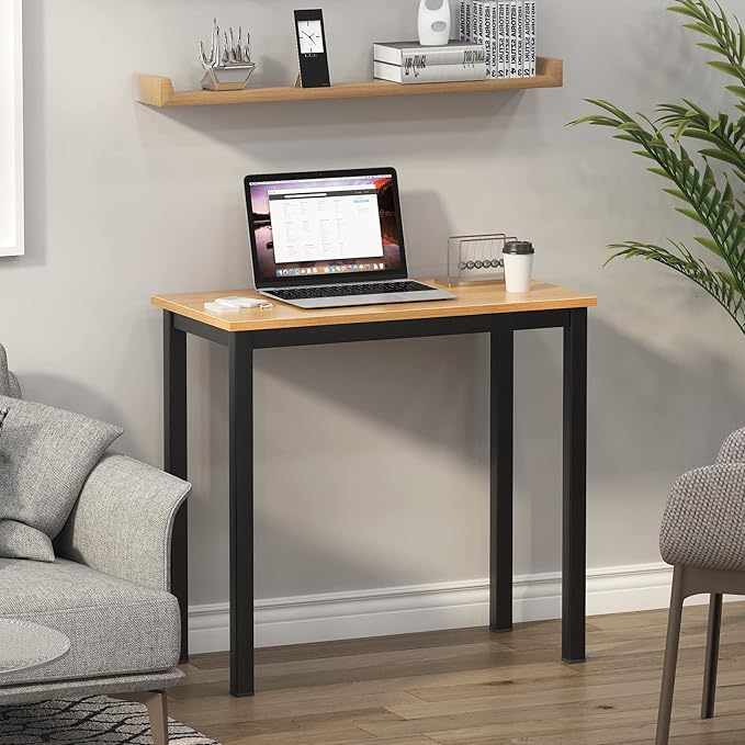 sogesfurniture Computer Office Desk Computer Table with BIFMA Certification Sturdy Office Desk Writing Desk,Teak&Black,BHUS-AC3BB-8040 - LeafyLoom