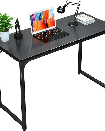 Foxemart Modern Small Computer Desk, 32 Inch, Sturdy Laptop Study Desk Table for Home Office, Black - LeafyLoom