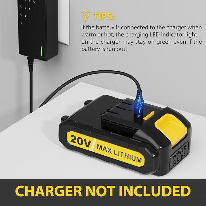 Somorei 1 Pack Battery 20V Cordless Leaf Blower, Replacement for Small Blower, Battery Only (Charger Not Included) - LeafyLoom