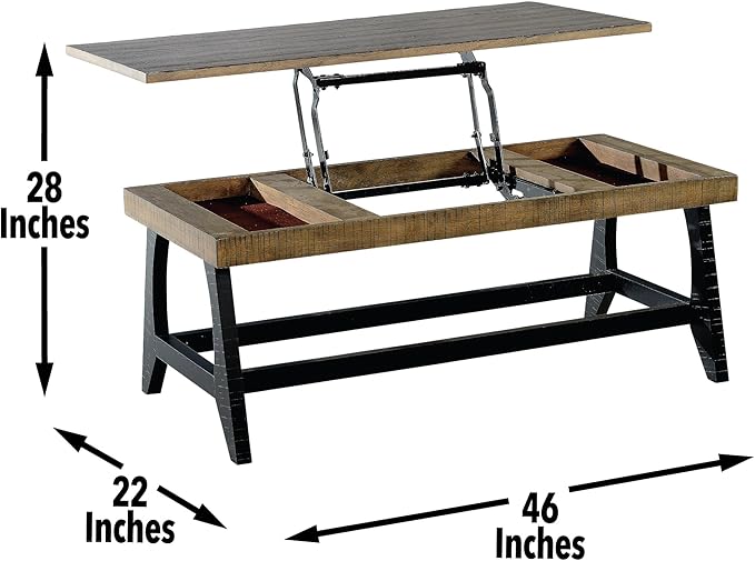 NicBex Coffee Table Wooden Lift Top Coffee Table with Storage Center Tables with Hidden Compartments and Legs Lift Tabletop Dining Table for Living Room, Office, and Bedroom,117" W, Light Brown - LeafyLoom