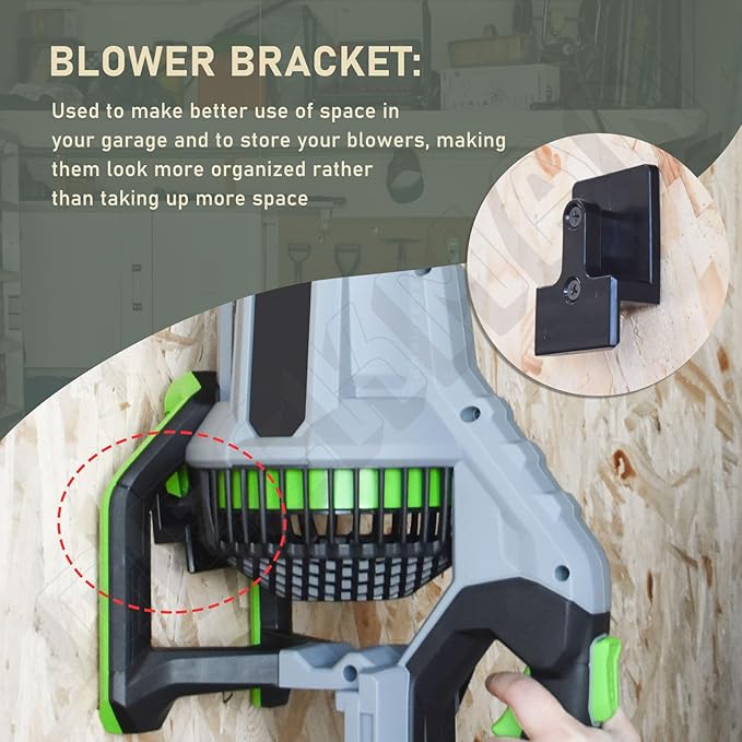 DECKMAN Wall Mount Hanger for Ego Leaf Blower 765 CFM Wall Mount, LB7654 Leaf Blower, Hook/Holder Say Goodbye to Clutter and Hello to an Organized Space Fits Garage or Shed Organization - LeafyLoom