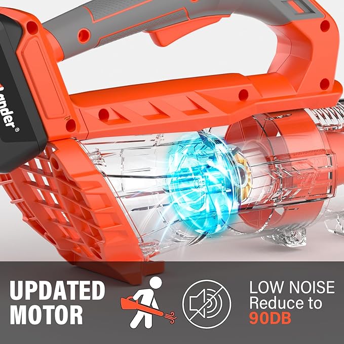 MAXLANDER Leaf Blower Cordless - 20V Electric Cordless Leaf Blower with Battery and Charger, 4.0Ah Battery Powered Leaf Blowers with 2 Speed Mode for Lawn Care, Blowing Leaves - LeafyLoom