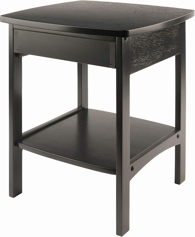 Winsome Basics Solid Wood End Table Nightstand - LeafyLoom