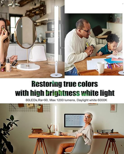 LED Desk Lamp for Home Office, Ultra bright/RA90/6000k/Dimmable/DC12V, Desk Light Reading Table Lamps Fill Light for Selfie, for Desktop Study, Photography, Video Recording Conference Lighting - LeafyLoom