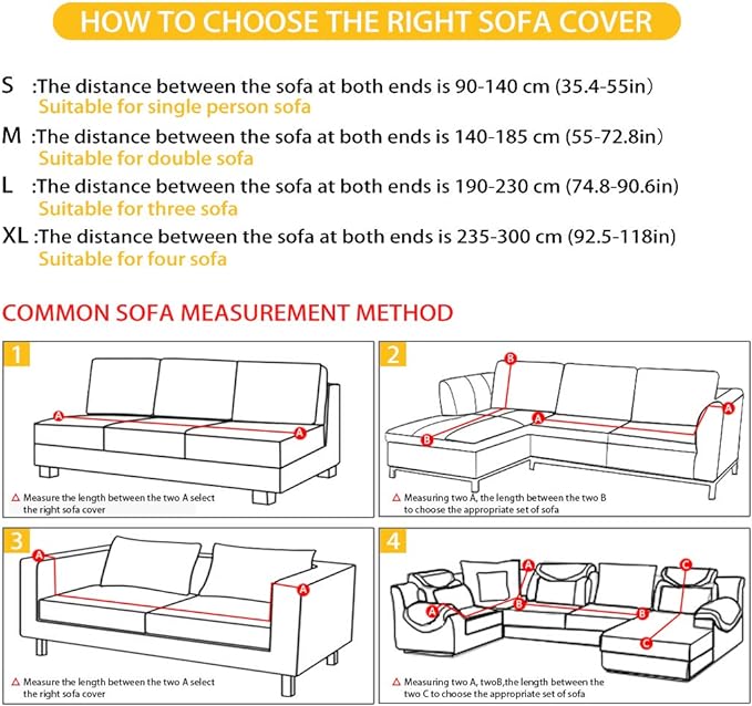 FKELYI Stylish Beautiful Christmas Sugar Print Sofa Covers Couch Cushion Covers Stretch Sofa Slipcovers Anti-Slip Furniture Protector for Living Room Bedroom-L FKELYI
