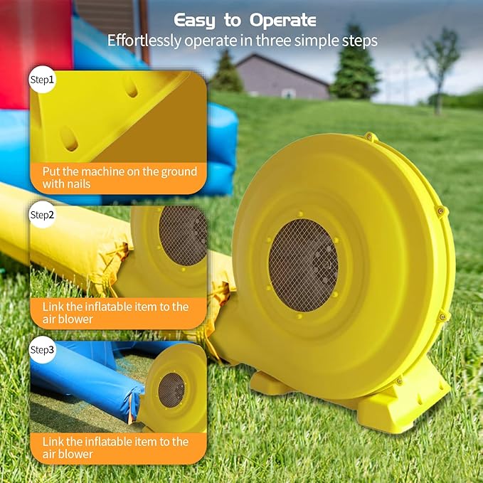 Inflatable Blower,1200W 1.5 HP Inflatable Bouncer Blower,Air Blower for Inflatables,Commercial Bounce House Blower for Bounce House,Inflatable Figures Outdoor Christmas Decorations - LeafyLoom