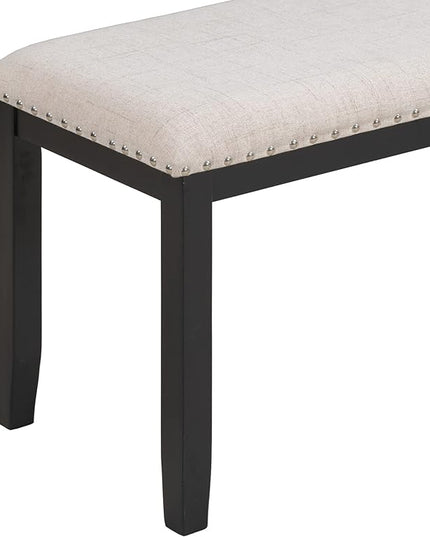Kitchen Set Modern Style 6-piece Dining 4 Chairs & 1 Bench, Marbled Veneers Tabletop and V-shaped Table Legs, White - LeafyLoom