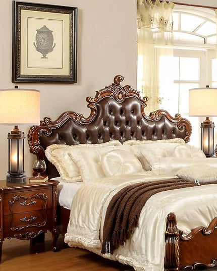 Set of 2 Farmhouse Lamps for Living Room, Rustic Vintage Bedroom Nightstand Table Lamp with 2 USB Charging Ports, Built-In Frosted Glass Night Light for End Table Entryway, 4 Bulbs Included (Bronze) - LeafyLoom