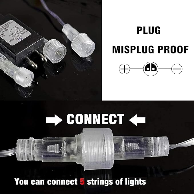 Dazzle Bright 288 LED Christmas Light, 11.8 Inch Meteor Shower Rain Lights with 8 Tubes,Waterproof Plug in Falling Rain Lights Christmas Decorations for Xmas Bushes Tree Yard Party, Blue and White DazzleBright