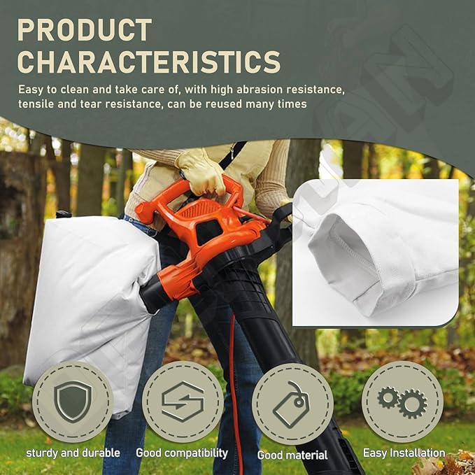 DECKMAN Blower Debris Vacuum Bag/Leaf Blower Vac Bag Compatible with Portland 12 Amp 3-in-1 Electric Blower Vacuum Mulcher 62337 - LeafyLoom