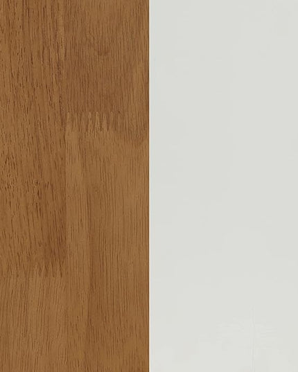 Nathan James Jacklyn Modern Home Office Writing Desk, White/Brown - LeafyLoom