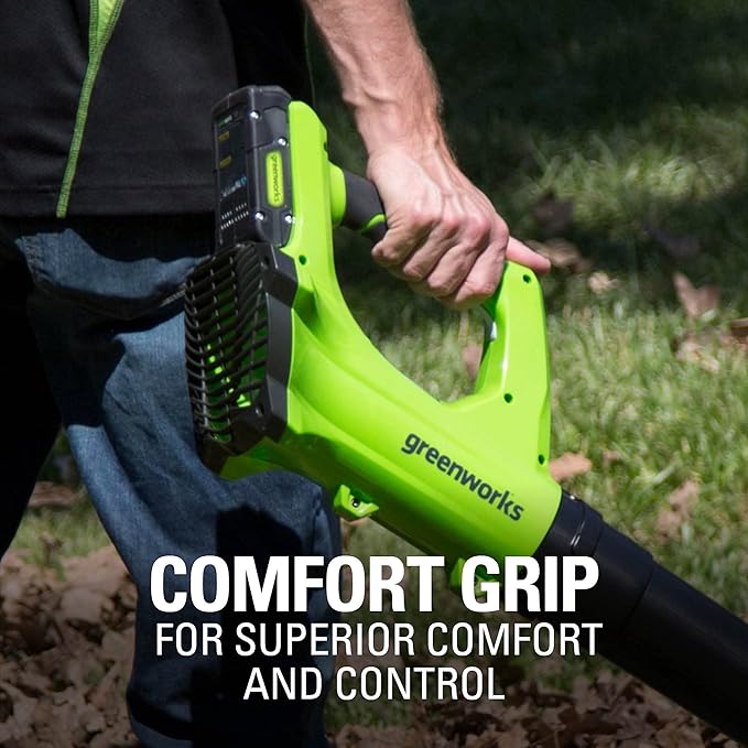 Greenworks 24V Axial Blower (100 MPH / 330 CFM), 2.0Ah Battery and Charger - LeafyLoom