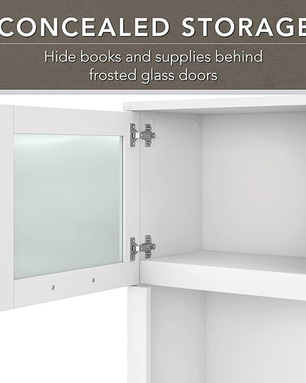 Bush WC81911 Somerset Transitional Hutch, White - LeafyLoom