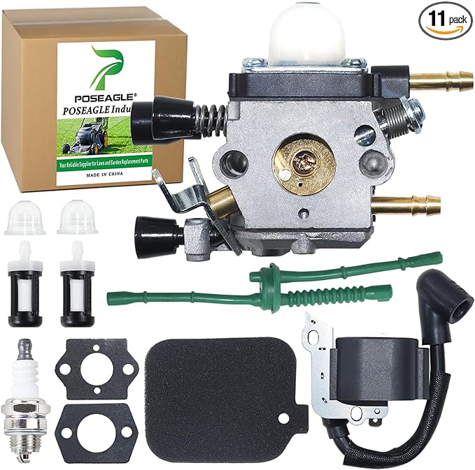 C1Q-S68G Carburetor with 4229 400 1300 Ignition Coil Replaces 4229 120 0606, C1Q-S64, C1Q-S68, C1Q-S68D, C1Q-S68E for Stihl BG55, BG85, BG45, BG46, BG65, SH85, SH55C, SH55 Leaf Blowers - LeafyLoom