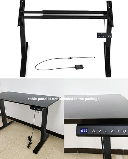 Electric Adjustable Standing Computer Desk Frame, Standing Adjustable Desk Legs, Standing Desk Base Only,Sit Stand Desk Frame for Home and Office(Black) - LeafyLoom