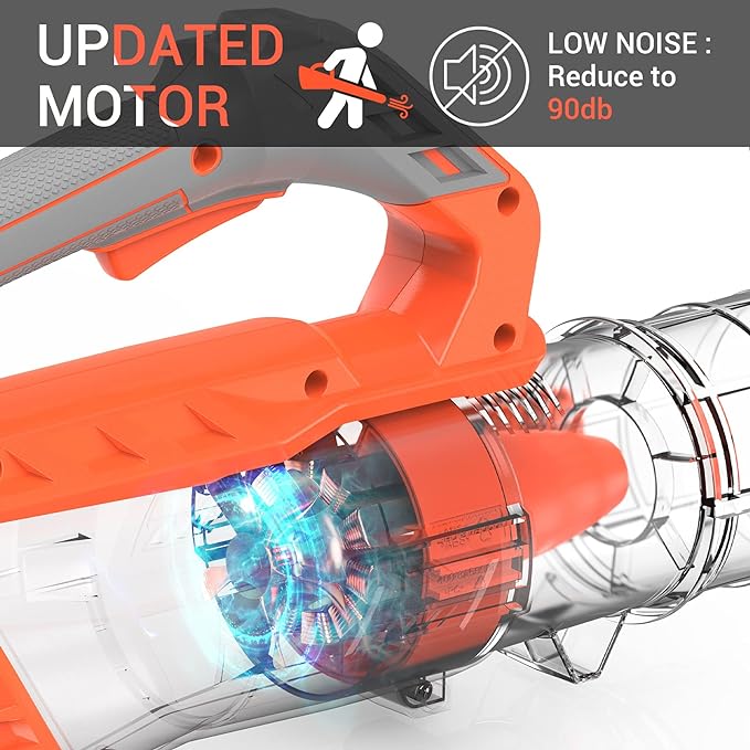 MAXLANDER Leaf Blower Cordless - 20V Electric Cordless Leaf Blower with 2 Batteries and Charger, 2.0Ah Battery Powered Leaf Blowers with 2 Speed Mode for Lawn Care, Blowing Leaves - LeafyLoom