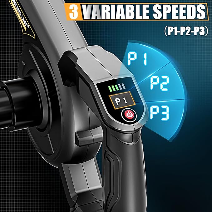 LIVOWALNY Lightweight Battery Leaf Blower: Cordless Battery Operated Blower for Dewalt 20v Battery - Electric Leaf Blowers & Vacuum 2-in-1 with 3 Speed Mode for Yard Driveway Patio Garage Sidewalk - LeafyLoom