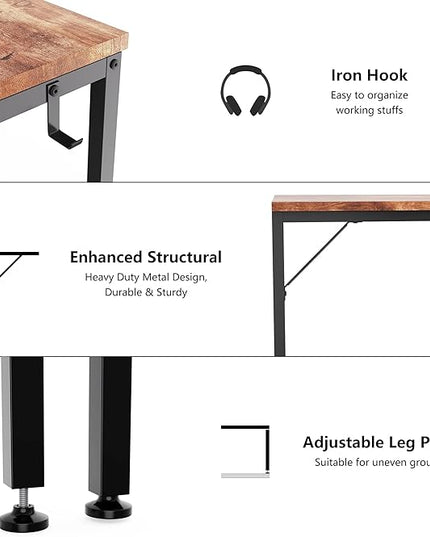 HOMIDEC Office Desk, Computer Desk with Drawers 40" Study Writing Desks for Home with Storage Shelves, Desks & Workstations for Home Office Bedroom - LeafyLoom