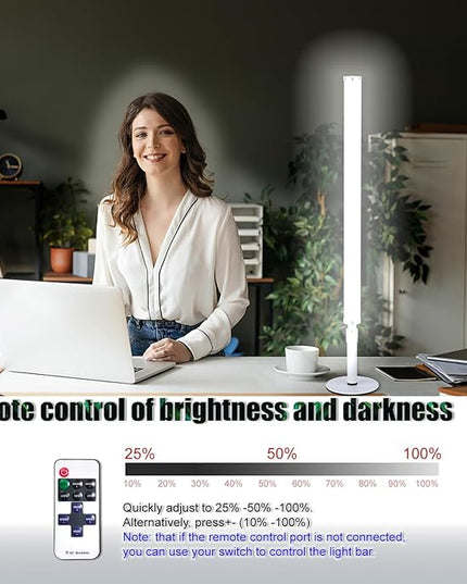 LED Desk Lamp for Home Office, Ultra bright/RA90/6000k/Dimmable/DC12V, Desk Light Reading Table Lamps Fill Light for Selfie, for Desktop Study, Photography, Video Recording Conference Lighting - LeafyLoom