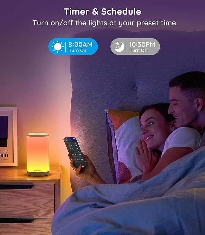 Govee RGBIC Table Lamp, Smart Lamp Work with Alexa, LED Lamp with Music Sync and 43 Scene Modes, Color Changing Lamp for Bedroom Decor, Dimmable Night Light (Corded Electric) Govee