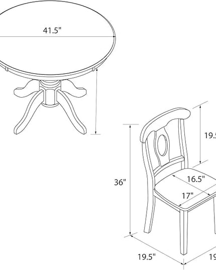 DOREL Living Aubrey 5 piece Traditional Height Pedestal Dining Set - LeafyLoom