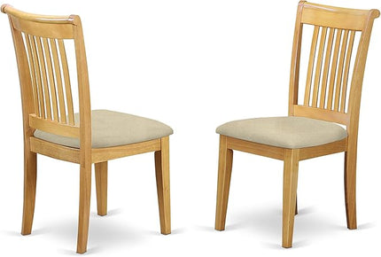 East West Furniture NOPO5-OAK-C 5 Piece Dining Set Includes a Rectangle Dining Table with Butterfly Leaf and 4 Linen Fabric Kitchen Room Chairs, 32x54 Inch, Oak - LeafyLoom