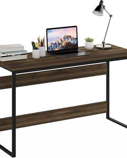Furinno Moretti Modern Lifestyle Enhanced Study Desk 52 Inch, 52-Inch, Columbia Walnut - LeafyLoom