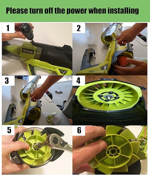 Blower Fan Blade 529437004 for Ryobi 18 Volt Blower Fan P2108 P21081 P21081VN P21081VNM Fits Ryobi Leaf Blower Part 529437004 529437003 529437001(W/Insert Nut)- 2 Pack - LeafyLoom