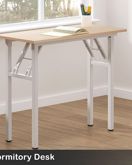 Need Small Desk 31 1/2" No Assembly Foldable Writing Table,Sturdy and Heavy Duty Folding Computer Desks for Small Space/Home Office/Dormitory AC5AW(80 * 40) - LeafyLoom