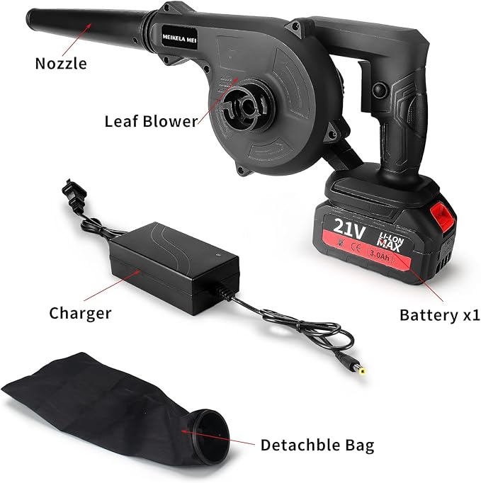 Leaf Blower Cordless with Battery and Charger ,Leaf Blower Electric Lightweight for Lawn Care, Leaves, Garden, Patio - LeafyLoom