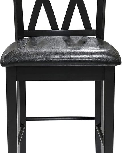 Lexicon Skyway 5-Piece Counter Height Dining Set, Black - LeafyLoom